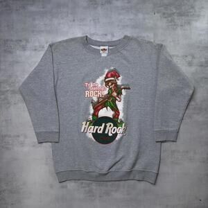 Vintage Hard Rock Cafe Tis The Season To Rock Christmas Elf Crewneck Sweater